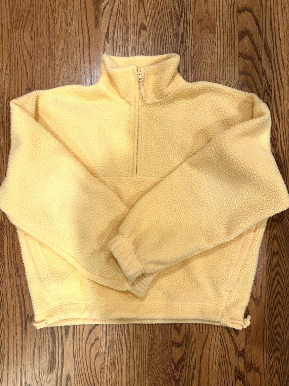 DSG Cozy Half-Zip Sherpa Pullover in Pale Yellow